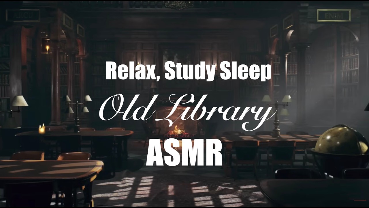 Old Library ASMR & Study Ambience | Crackling Fireplace | Book Sounds | Writing Sounds | 3 Hours