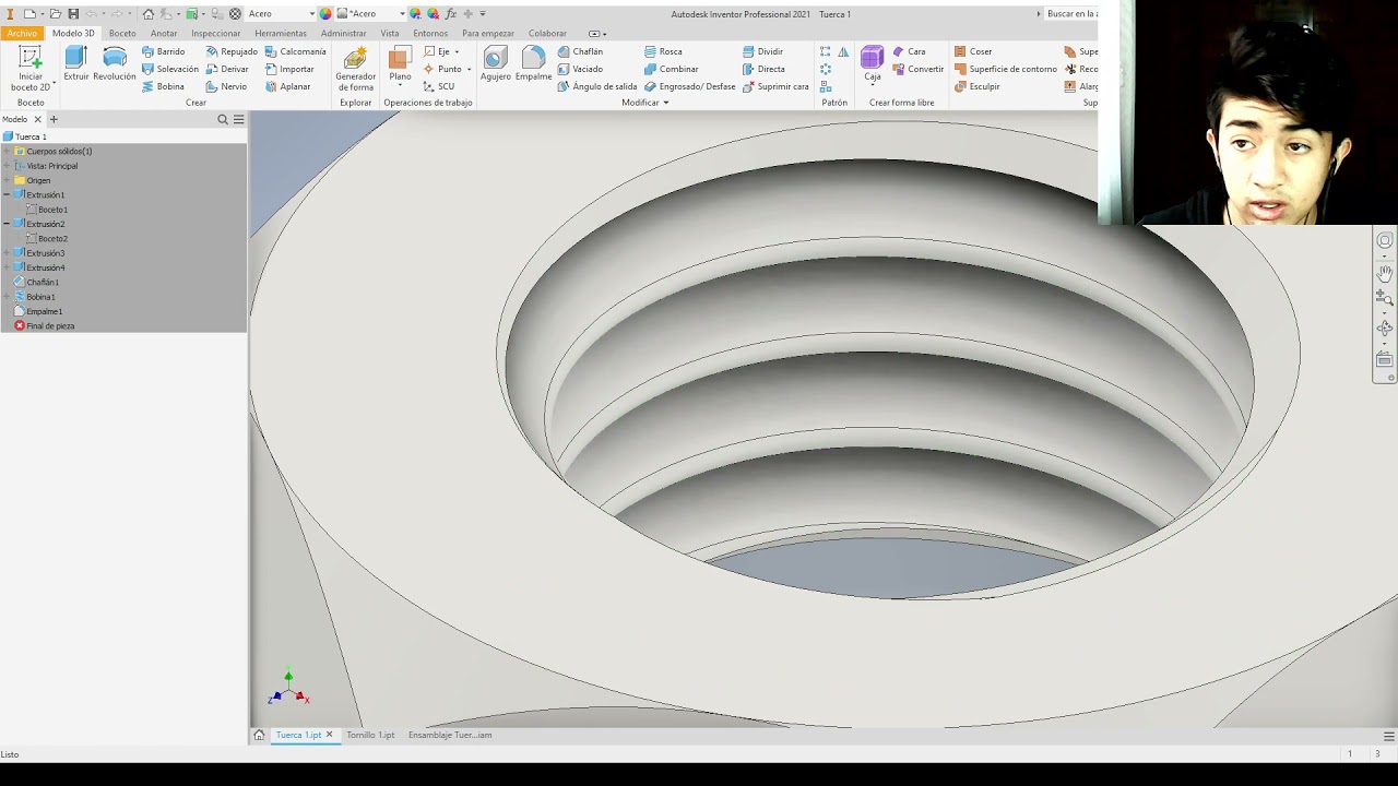 Simulaci&oacute;n Tornillo-Engranaje Autodesk Inventor  Professional 2021