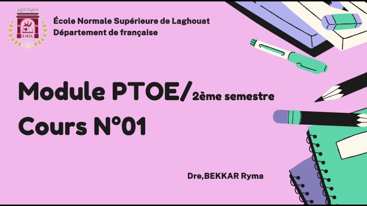 cours N&deg;1: Introduction &agrave; la pratique de l'&eacute;crit acad&eacute;mique