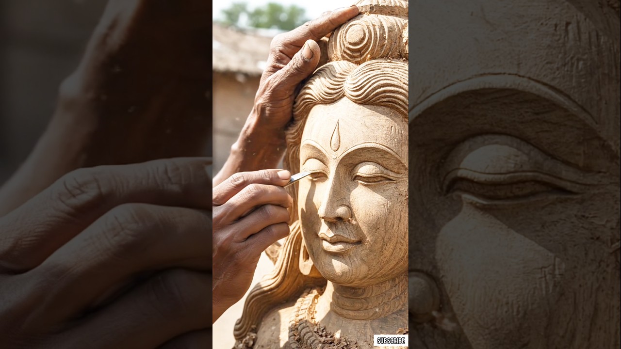 AI Wood Art Carving Divine Lord Shiva from a Single Tree Branch 🔱 #woodcarving #aiart #aishorts