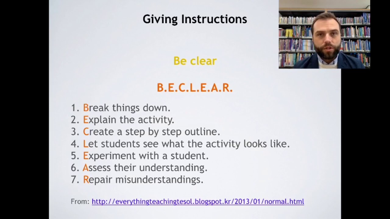 TESOL Teaching Tips: Giving instructions