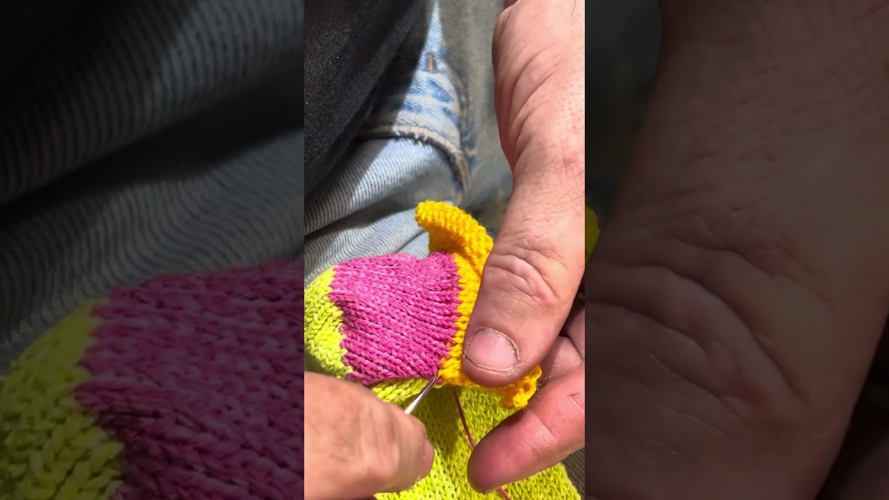 Kitchener stitch on CSM Cranked sock