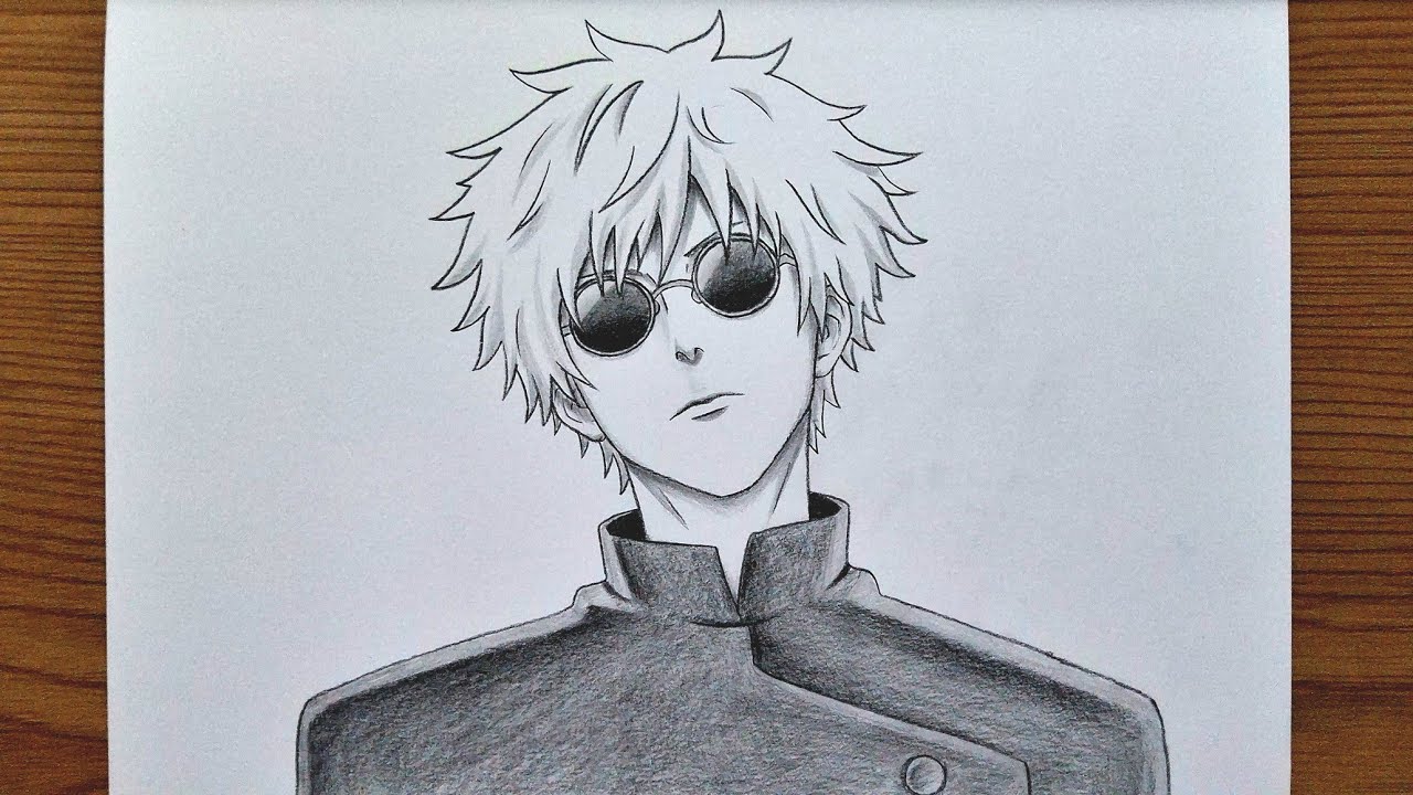 How To Draw Gojo Satoru With Sunglasses Step By Step || Anime Pencil Tutorial
