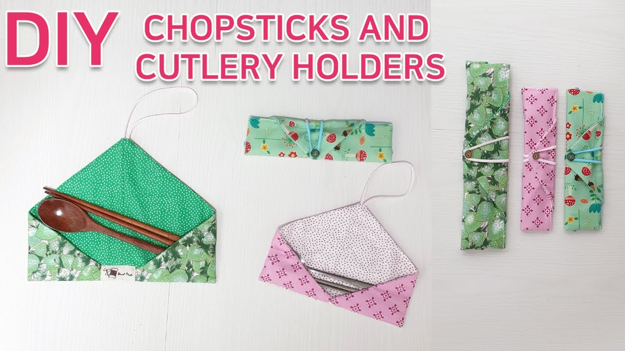 DIY chopsticks and cutlery holders/Travel Chopstick Case/휴대용 젓가락케이스만들기/수저집만들기/쉬운바느질 [JSDAILY]