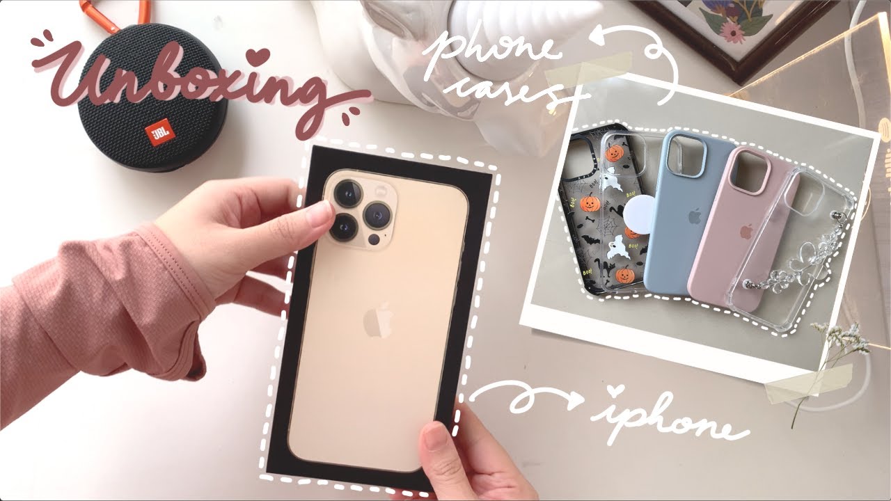 Unboxing iPhone 13 Pro Max Gold 256GB & Accessories | Aesthetic | Shopee Haul Indonesia