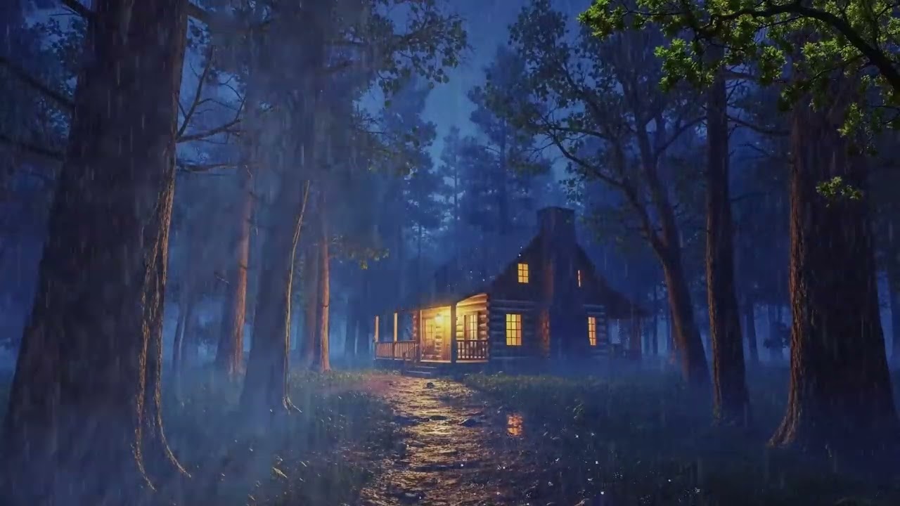 Instant Relaxation in a Rainy Forest Cabin | Deep Sleep Rain Sounds (1 Hour) | No Thunder
