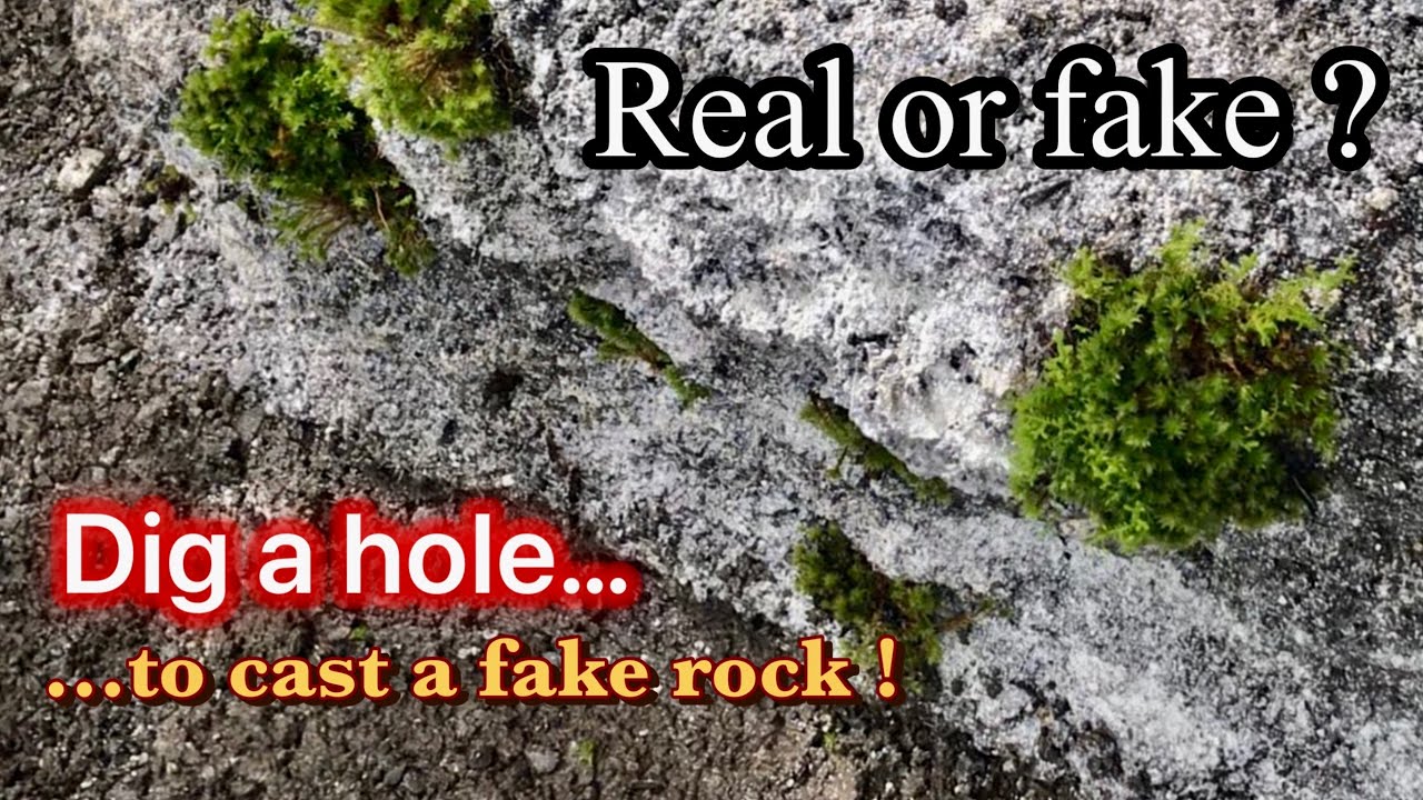 How I make hollow fake rocks simply by digging a hole and filling the outer edges with concrete!