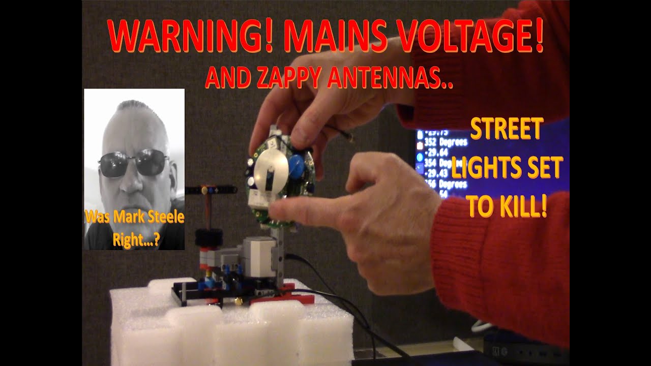 Mark Steele's latest street light zapper tested! Mains voltages exposed and zappy antenna used.