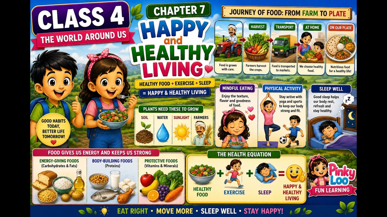 Class 4 | Happy and Healthy Living 😊💪 | Chapter 7 | The World Around Us