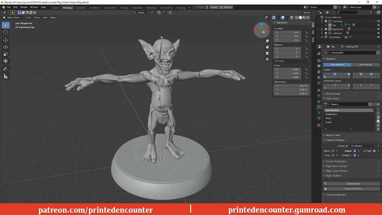 How to use the Goblin Rig - 3D printable miniature