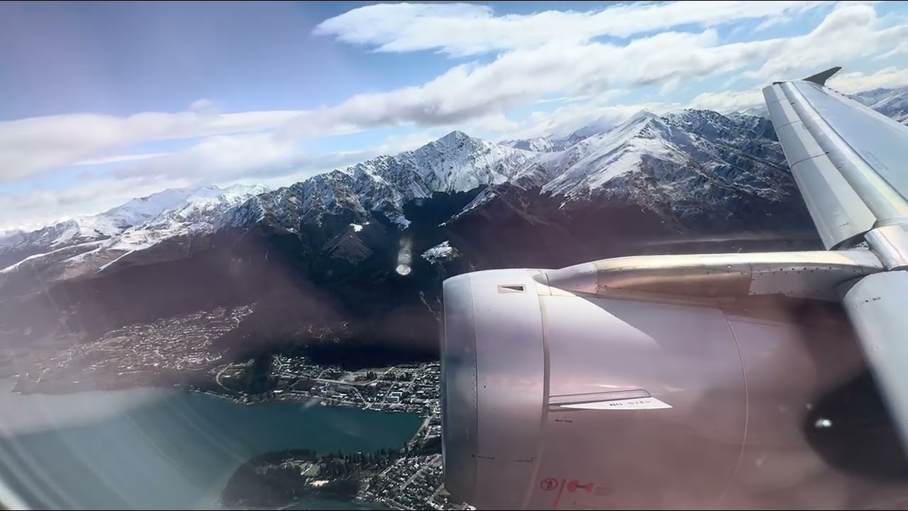 JQ296 Queenstown to Auckland/ breathtaking view above south island NZ