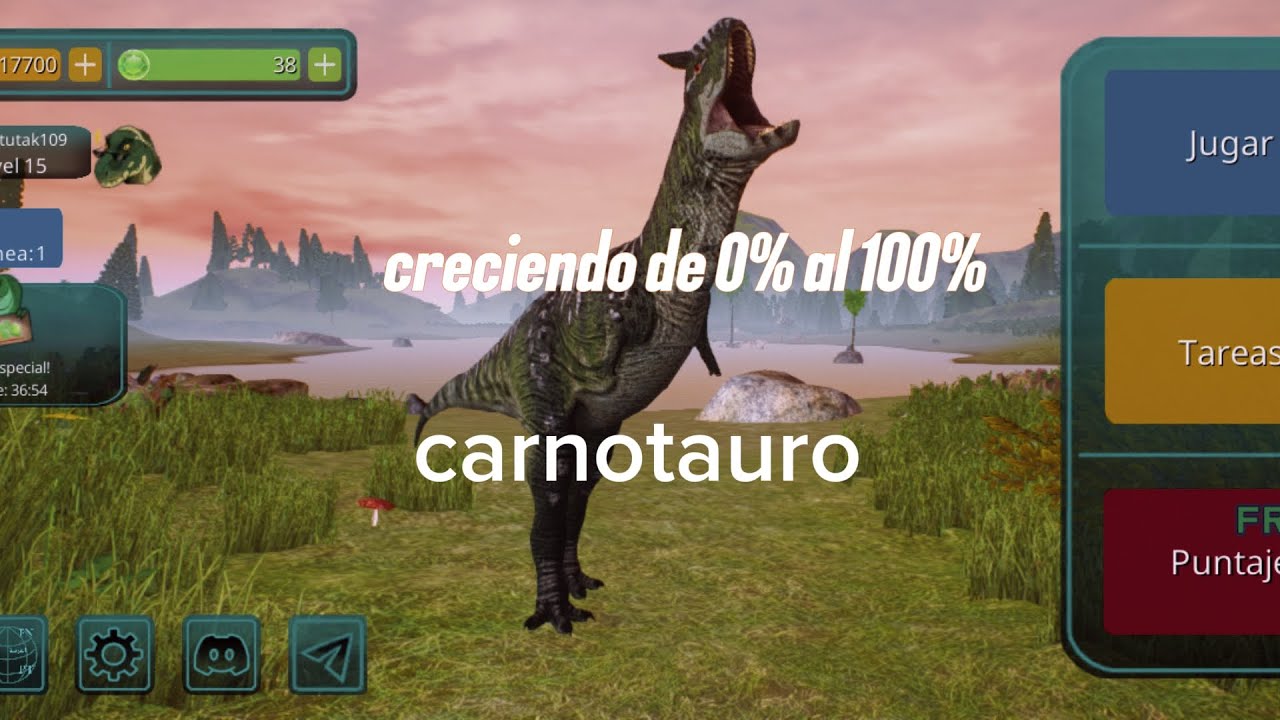 Creciendo de 0% al 100% al carnotauro 🦖#juegosdedinosaurios #dinosaurios #thecursedisle #viralvideo 