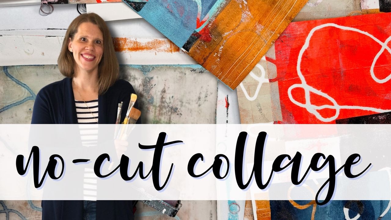 No-Cut Collage - Gelli Plate Tutorial  #gelliprinting #collageart #abstract #arttutorial