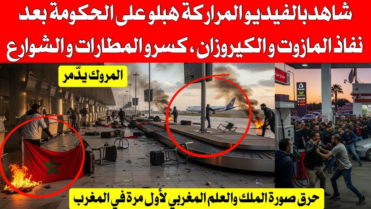 شاهد بالفيديو المراركة هبلو على الحكومة المغربية بعد نفاذ المازوت و وقود الكيروزان ، كسر،و المطارات 