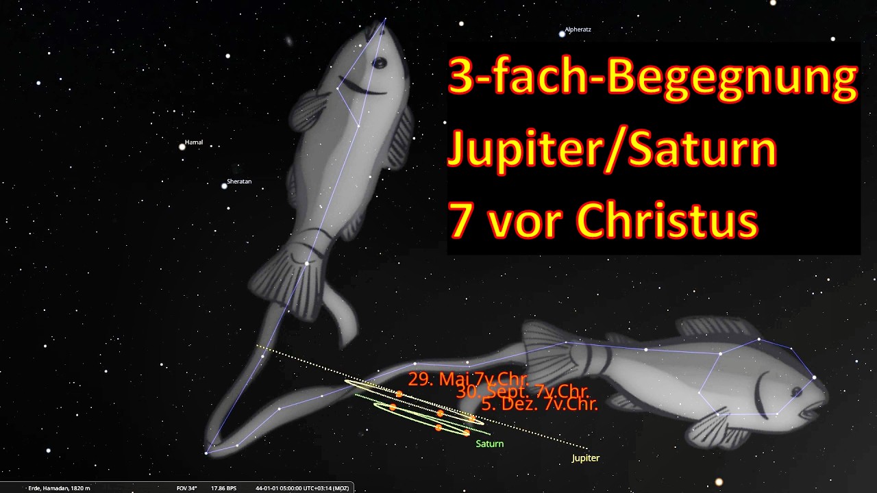 Stern von Bethlehem - 3-fach Begegnung (Konjunktion) Jupiter/Saturn 7 v.Chr.