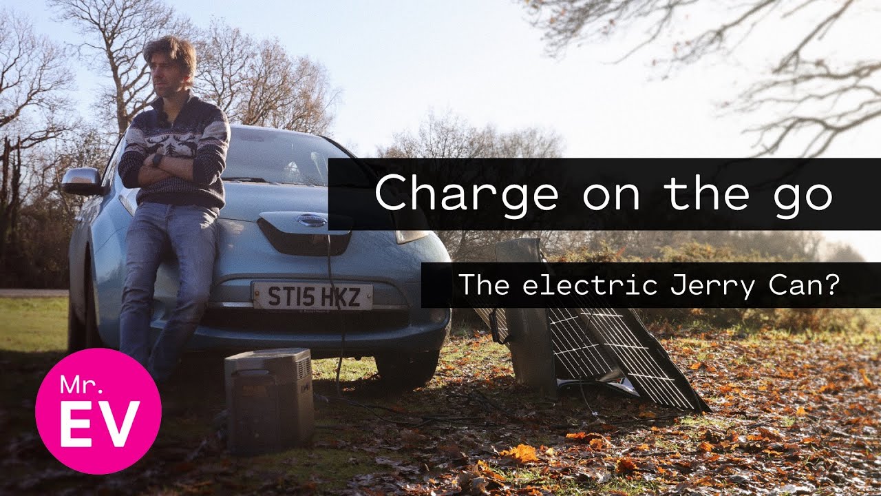 Don't get stranded in an EV! Charging an electric car with an EcoFlow battery and solar panel