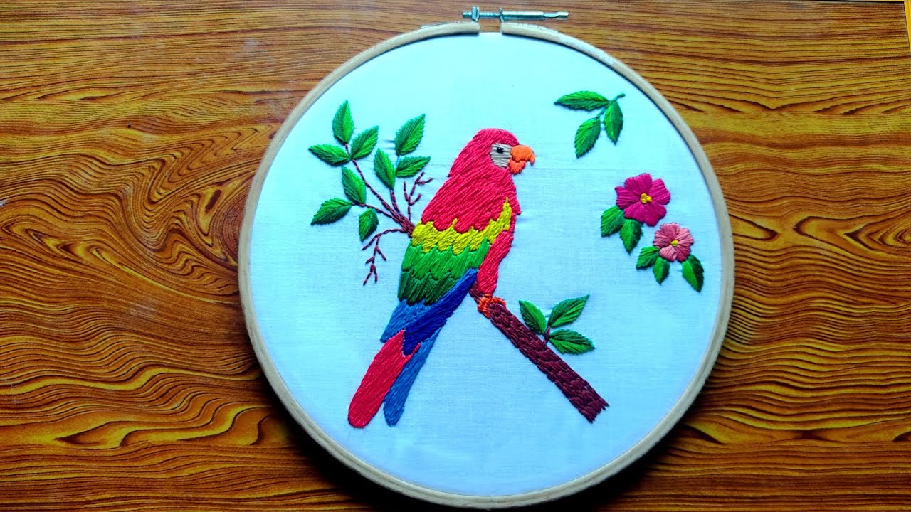 Hand Embroidery Design of a Bird Using Very Simple Stitches 🦜 🪡 Art House
