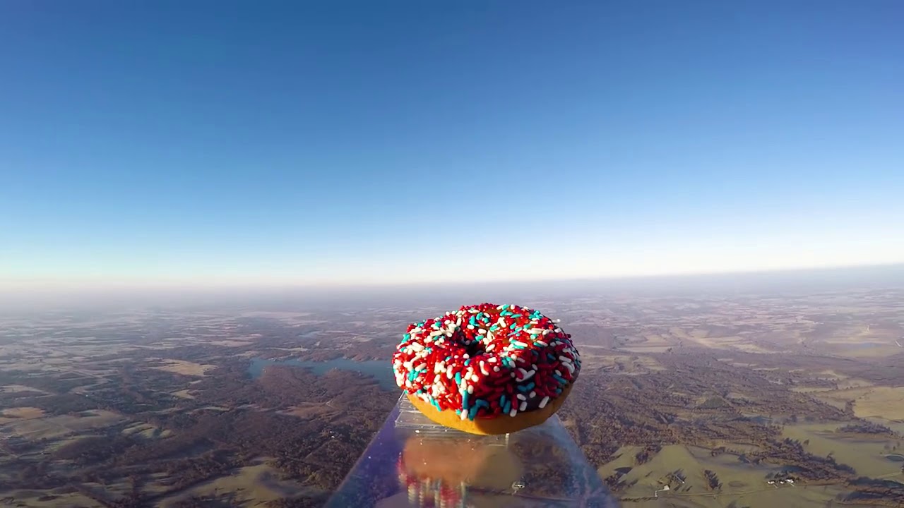 Donut launched 97,000 feet into space on display at Kansas City shop