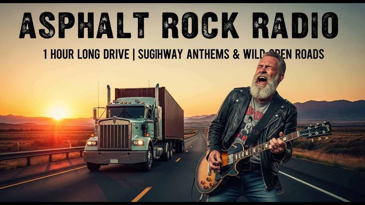 ASPHALT ROCK RADIO – 1 HOUR LONG DRIVE SUNSET ROCK | HIGHWAY ANTHEMS & WILD OPEN ROADS