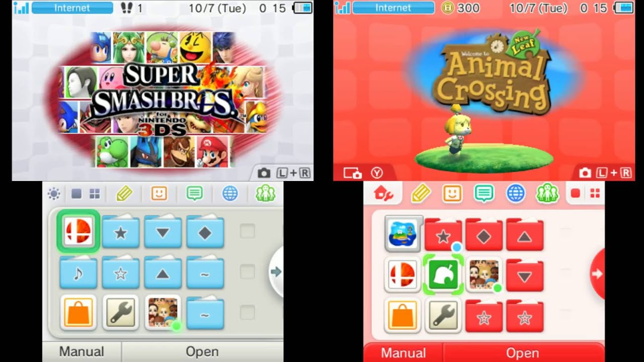 Nintendo 3DS System Menu Comparison (Oct. 6 Update)