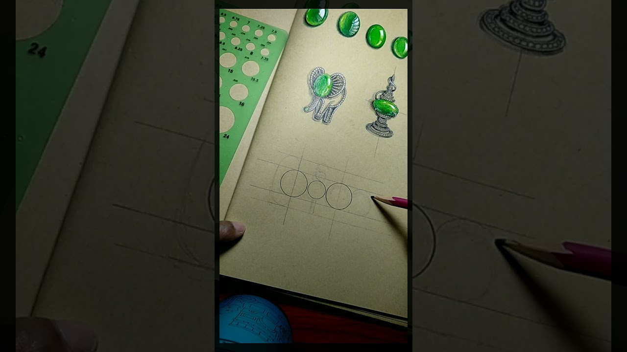 Jewelry Design Course, How to draw jewelry sketch design, Myanmar tradition Design