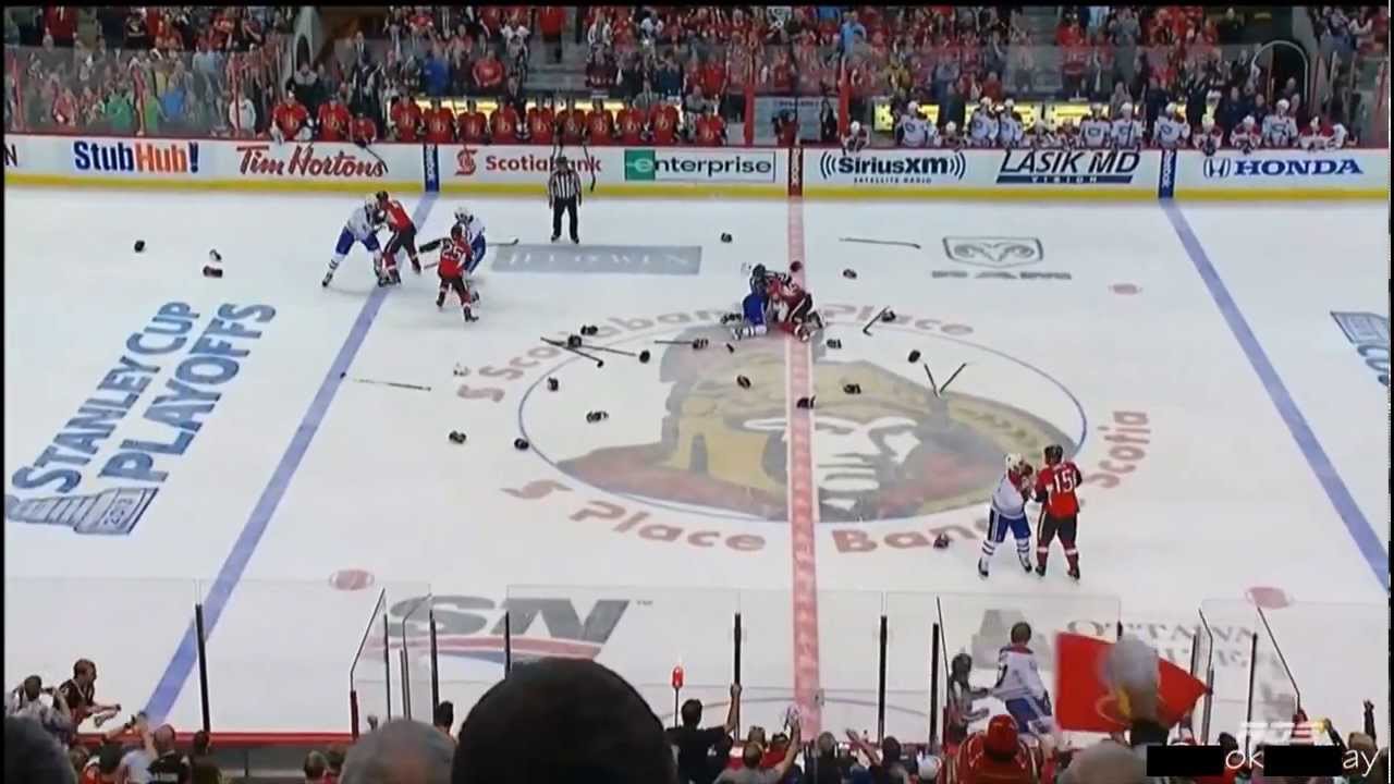 Bagarre Générale!! Canadiens De Montréal Contre Sénateurs D'Ottawa ( 5 Mai 2013 )