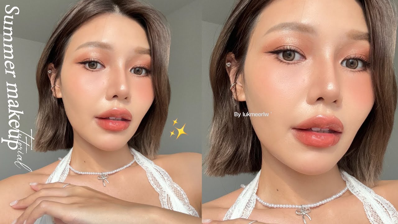 แต่งหน้าในช่วงหน้าร้อนนี้ ผิวไม่หยา ไม่หนาเหนียวเหนอะ สวยจึ้งทั้งวัน ~ (summer makeup ) | Lukmeerlw.