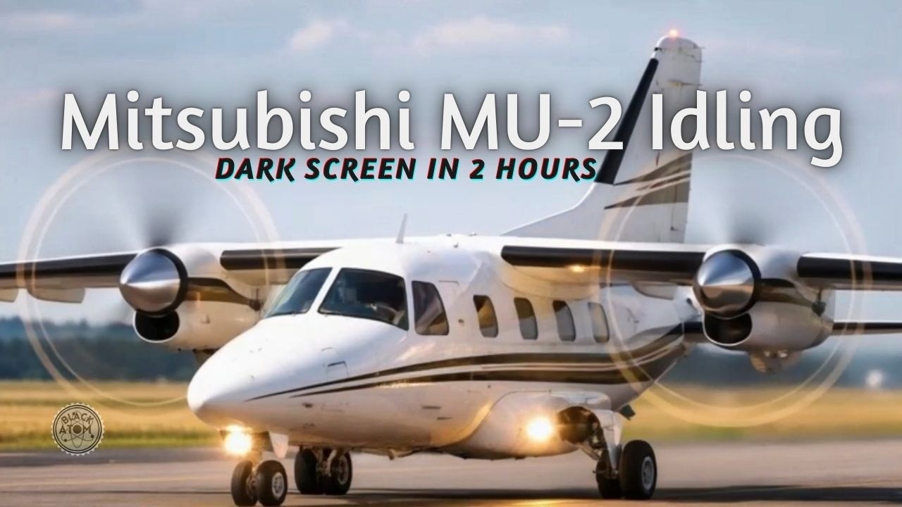 ⨀ Mitsubishi MU-2 Idle Engine Sounds ✈️ | Turboprop Runway Ambience for Sleep, Relaxation & Focus ⨀