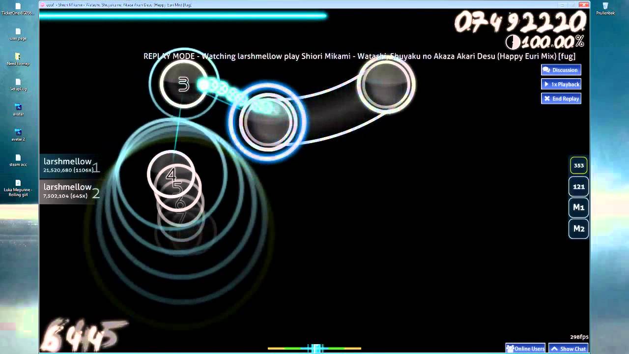 (Osu!) Shiori Mikami - Watashi, Shuyaku no Akaza Akari Desu (Happy Euri Mix) [Fug] SS 100%
