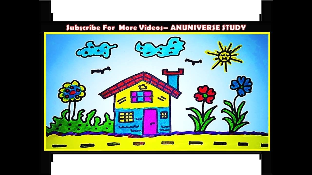 HOW TO DRAW PLAYHOUSE FOR KIDS