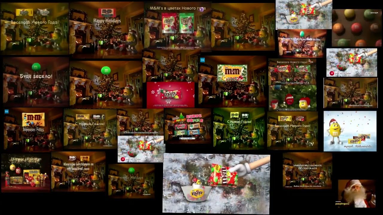 All M&M's Faint Commercials Played At Once (Including Many Russia Variants And Multilanguages)