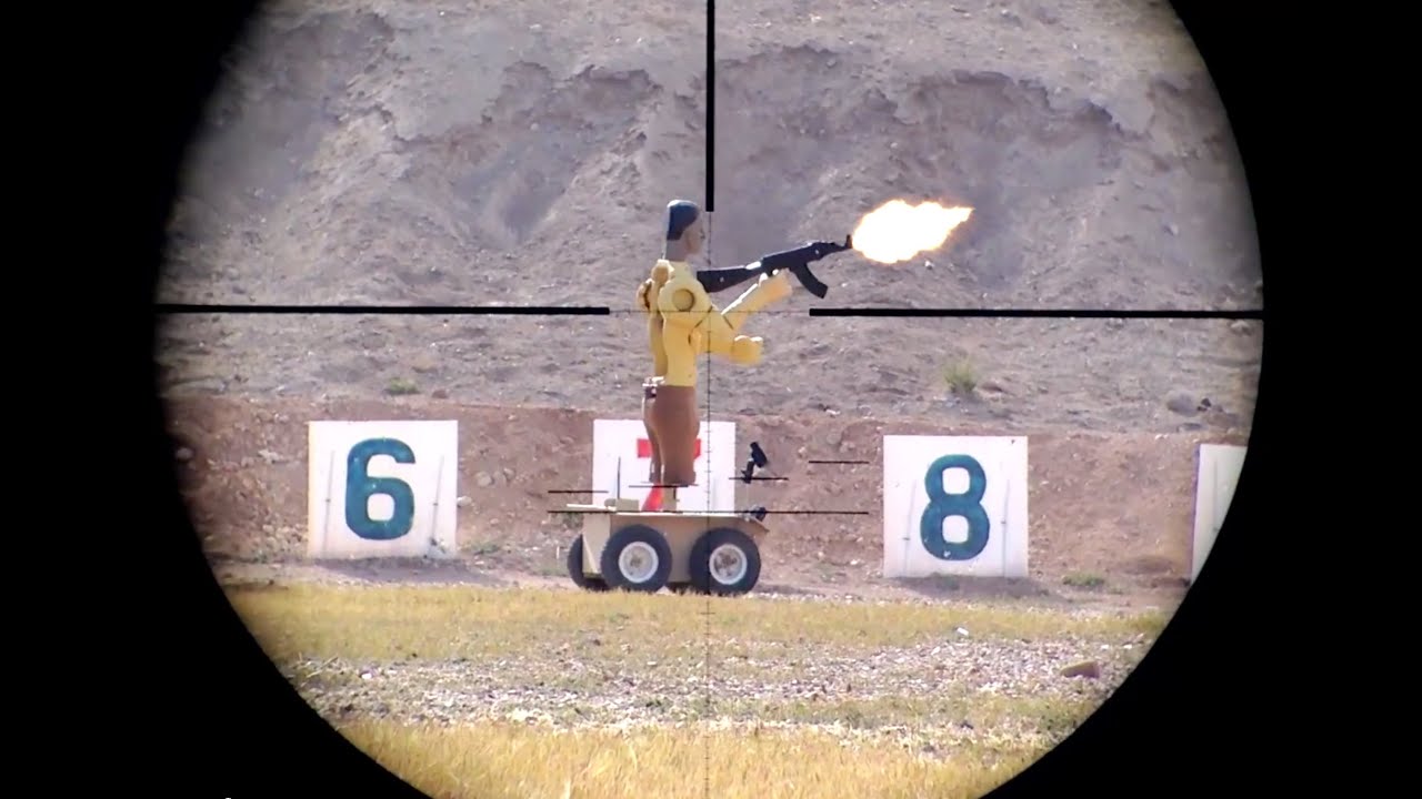 Shooting at an INSANE Killer Robot!!! Or a cool Moving Target Drill.