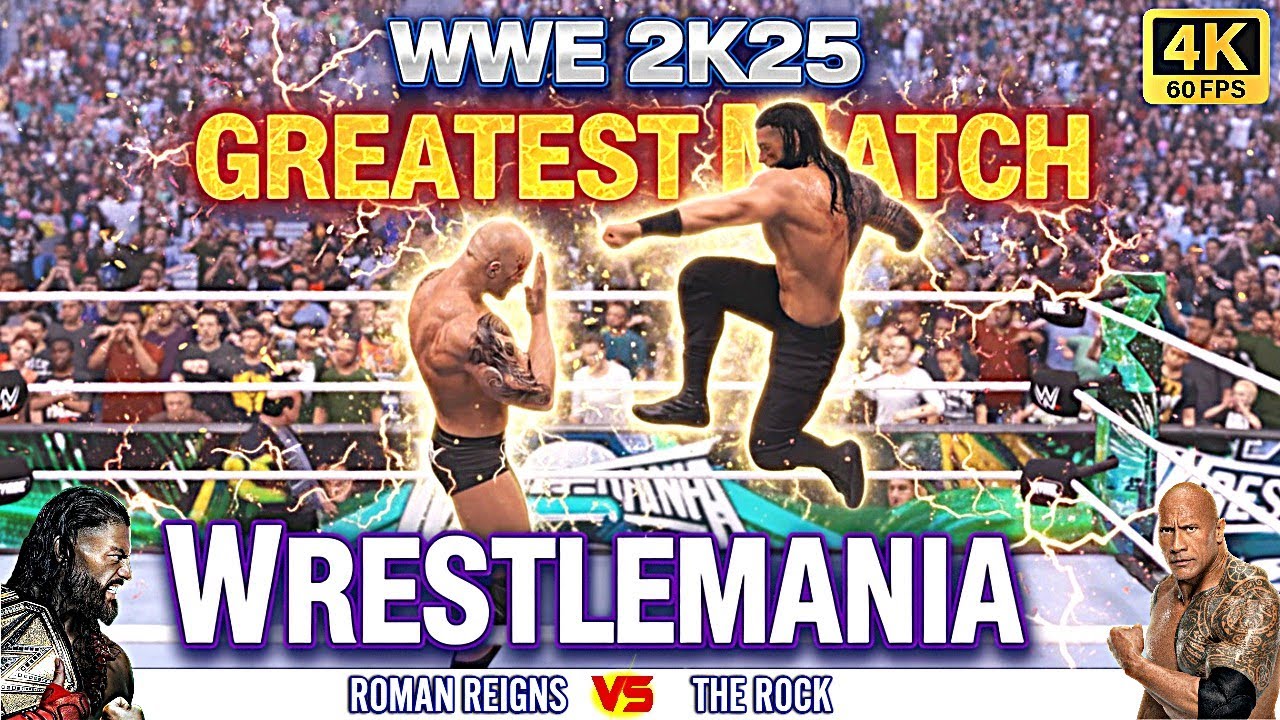 WWE 2K25: Roman Reigns vs The Rock – Winner Takes All WrestleMania Main Event | Double Title Match