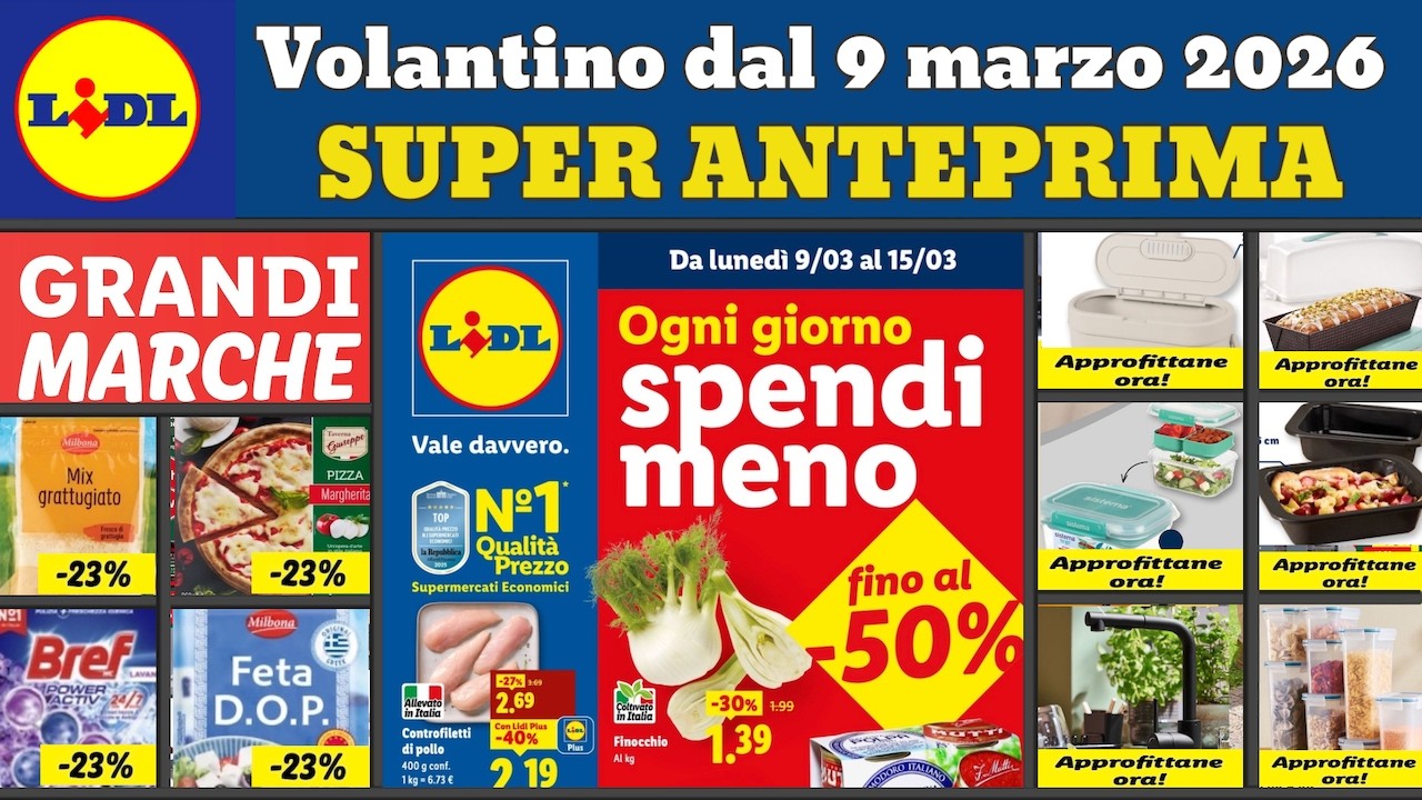 volantino LIDL dal 9 marzo 2026 ✅ #anteprima Grandi marche 🔥 Offerte casa cucina SilverCrest