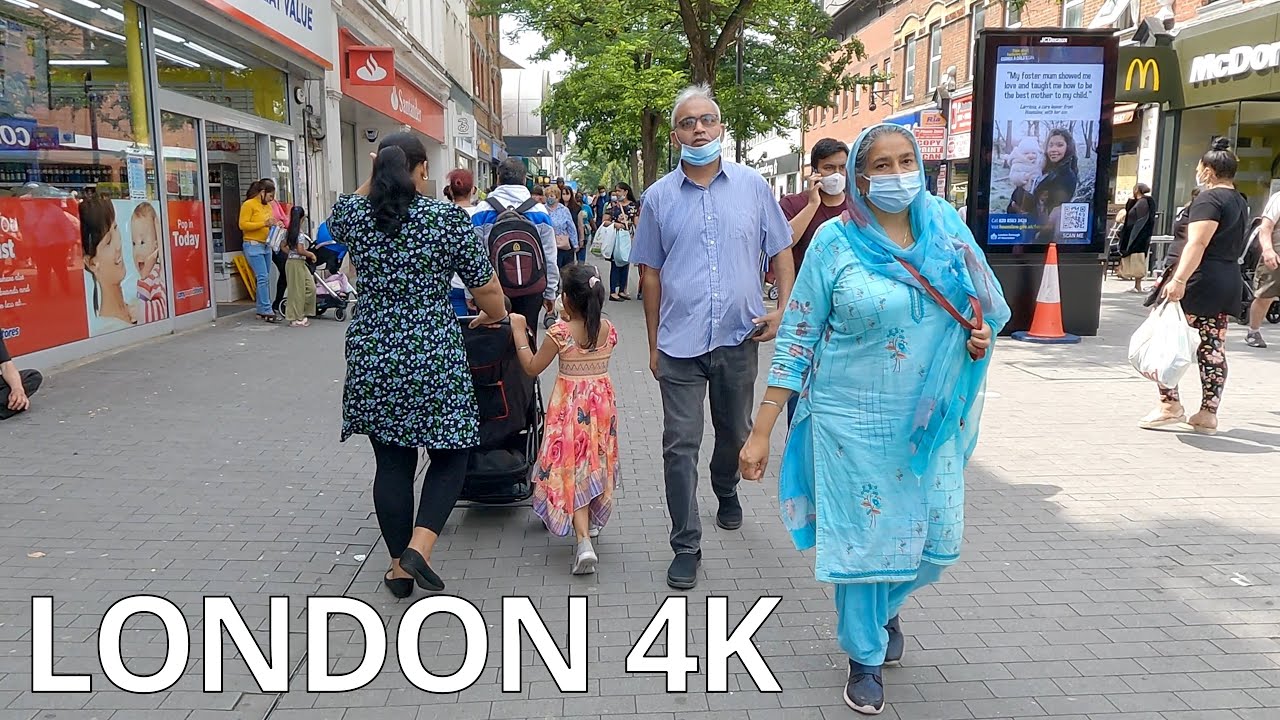 HOUNSLOW, High Street, Post-Lockdown Monday Afternoon in July / London TW3 – N038 [4K]
