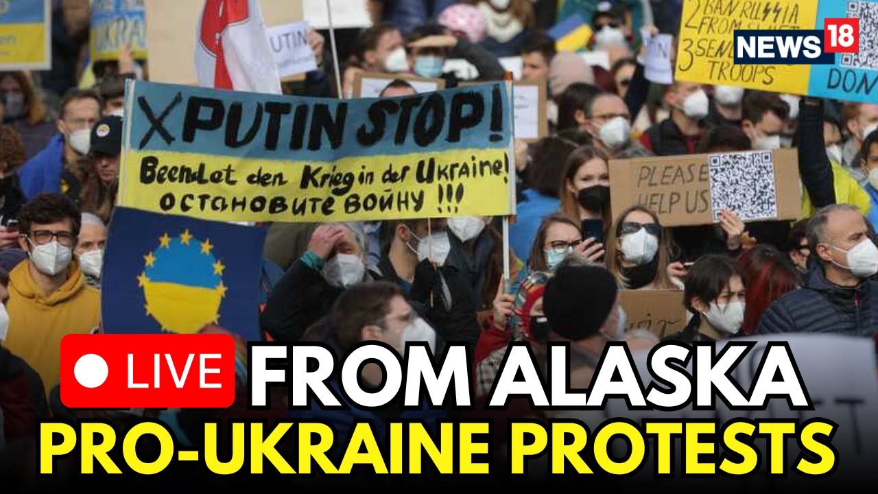 LIVE | Pro-Ukraine Protest In Anchorage Ahead of Trump&ndash;Putin Alaska Summit | LIVE VISUALS | N18G