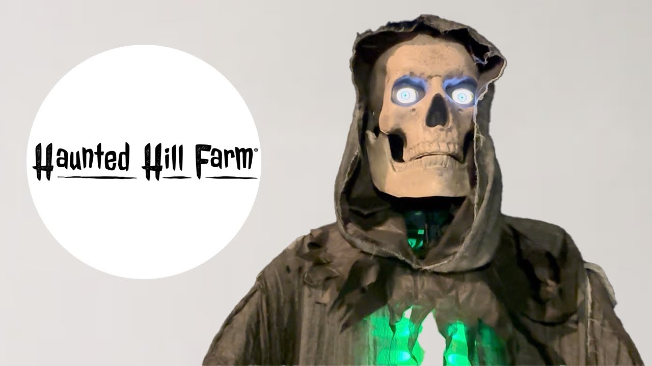 10FT Towering Reaper Animatronic 2024 Haunted Hill Farm Unboxing & Demo