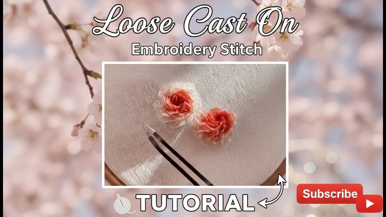 Loose Cast On Embroidery Stitch Tutorial | Easy Beginner Hand Embroidery