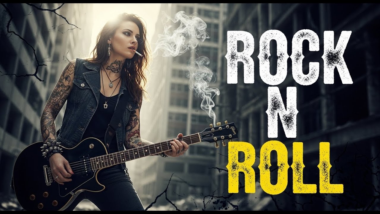 Cinematic Rock n Roll Ride 🎬 Female Biker Rock Music in Ruined City