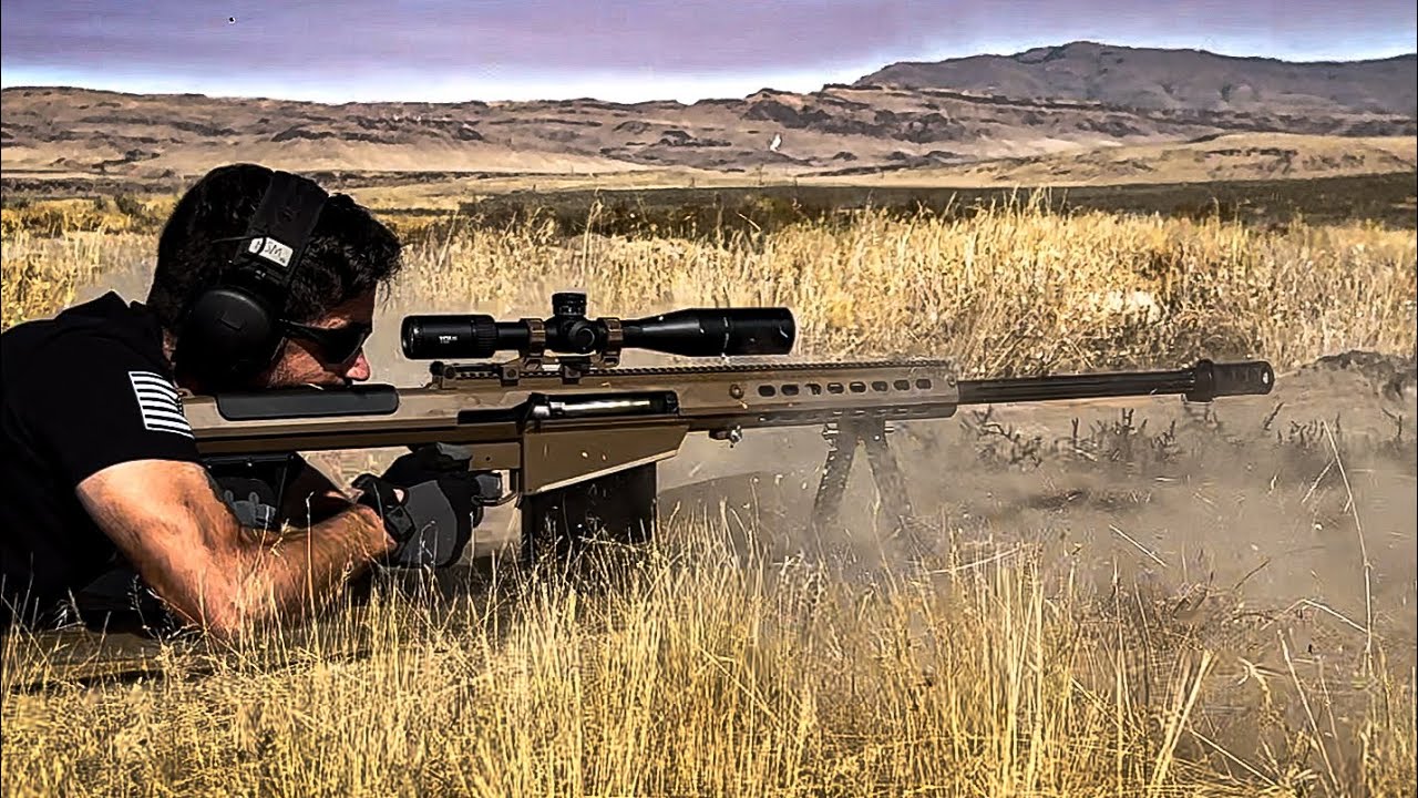 BARRETT M107A1 29&rdquo; .50 BMG SET UP & TAKE DOWN. SINGLE AP ROUND FIRED.