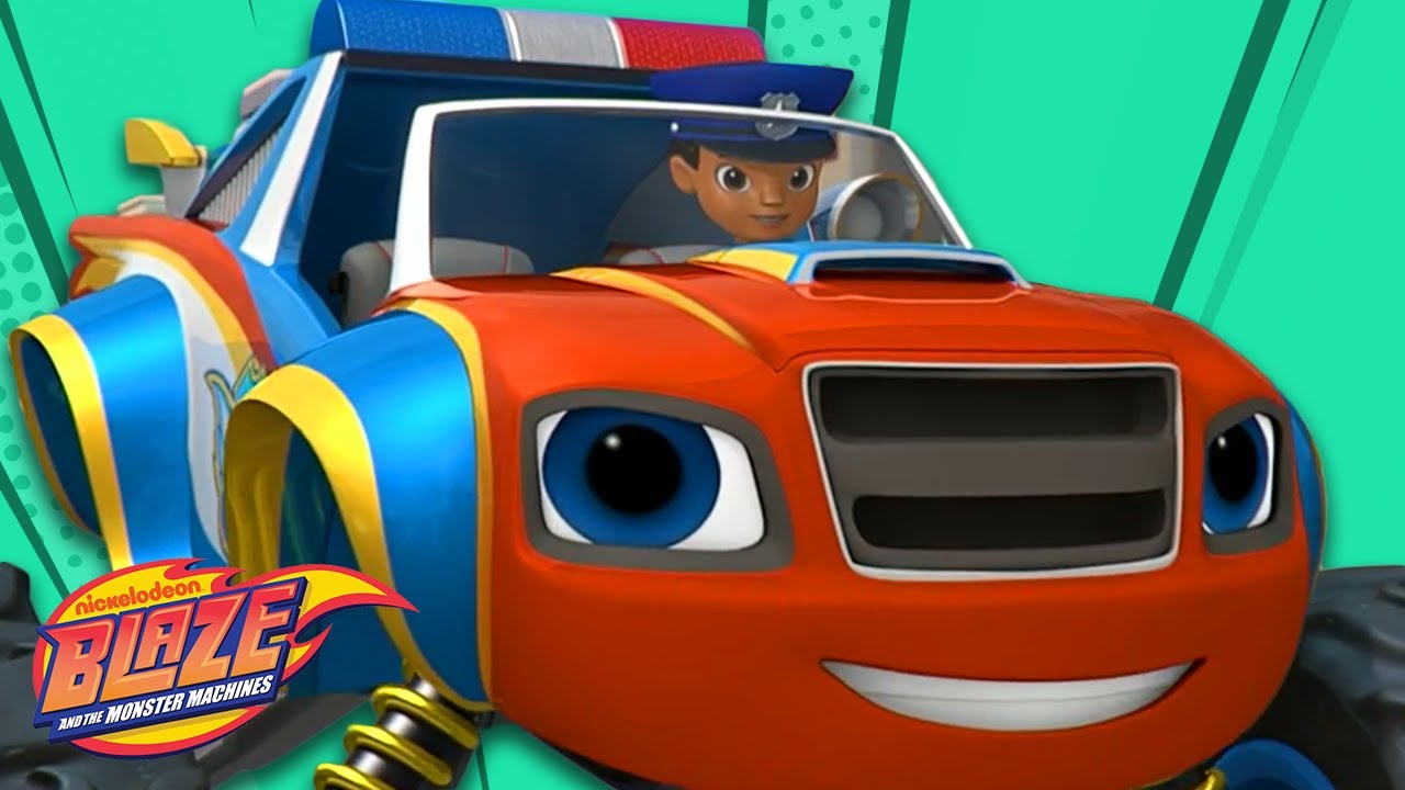 Officer Blaze and AJ Save Axle City! 🚓 | Blaze and the Monster Machines