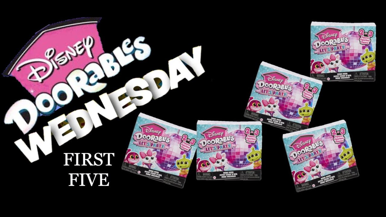 DISNEY DOORABLE WEDNESDAY Let's Rip open 5 boxes of Let's Party with codes