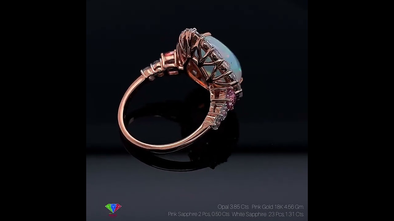 Ring Opal x P-Sapp x W-Sapp with 18K Pink Gold