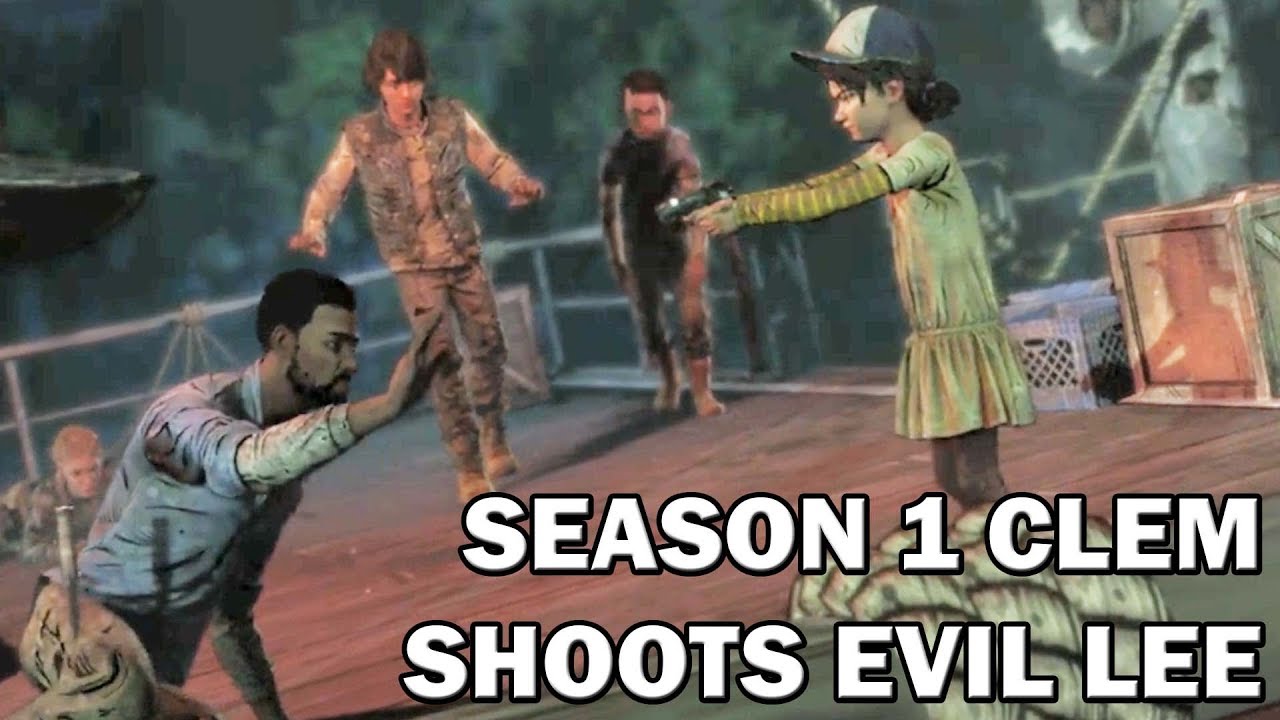Walking Dead Final Season - Season 1 Clem shoots Evil Lee [Model Swap]