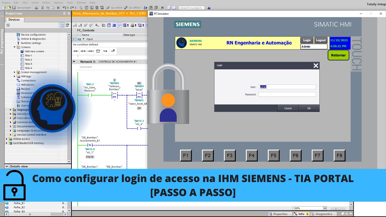 ✅Como configurar login de acesso na IHM SIEMENS - TIA PORTAL [PASSO A PASSO]