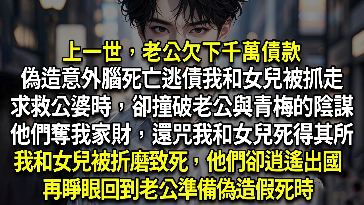 上一世，老公欠下千萬債款，偽造意外腦死亡逃債。我和女兒被追債人抓走，慘遭轉賣印度商人。求救公婆時，卻撞破老公與青梅的陰謀，他們奪我家財，還咒我和女兒死得其所。我和女兒被折磨致死，他們卻逍遙出國。再睜眼