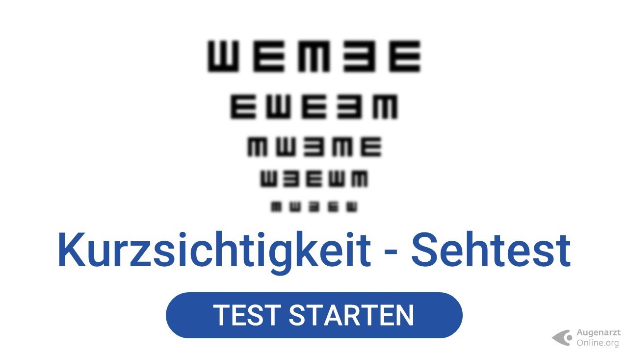 Kurzsichtigkeit - Sehtest