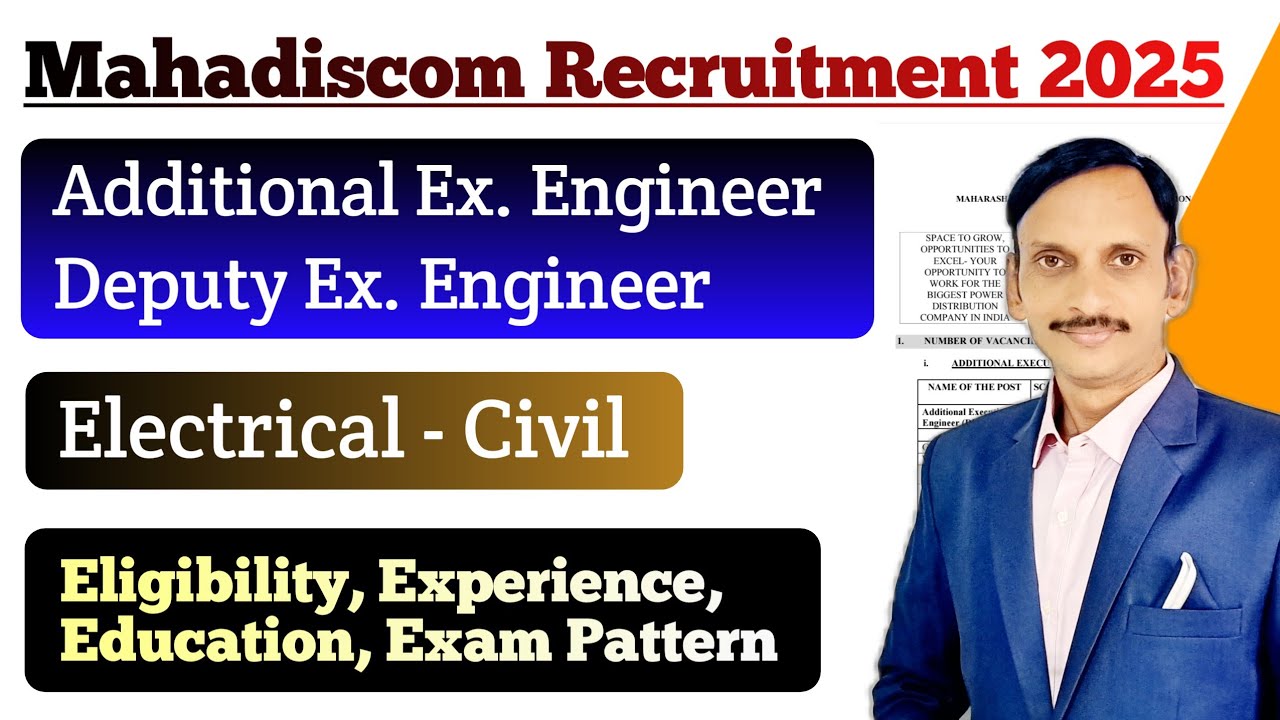Mahadiscom ADEE & DYEE Recruitment 2025 | Electrical & Civil Engineer | 🔥