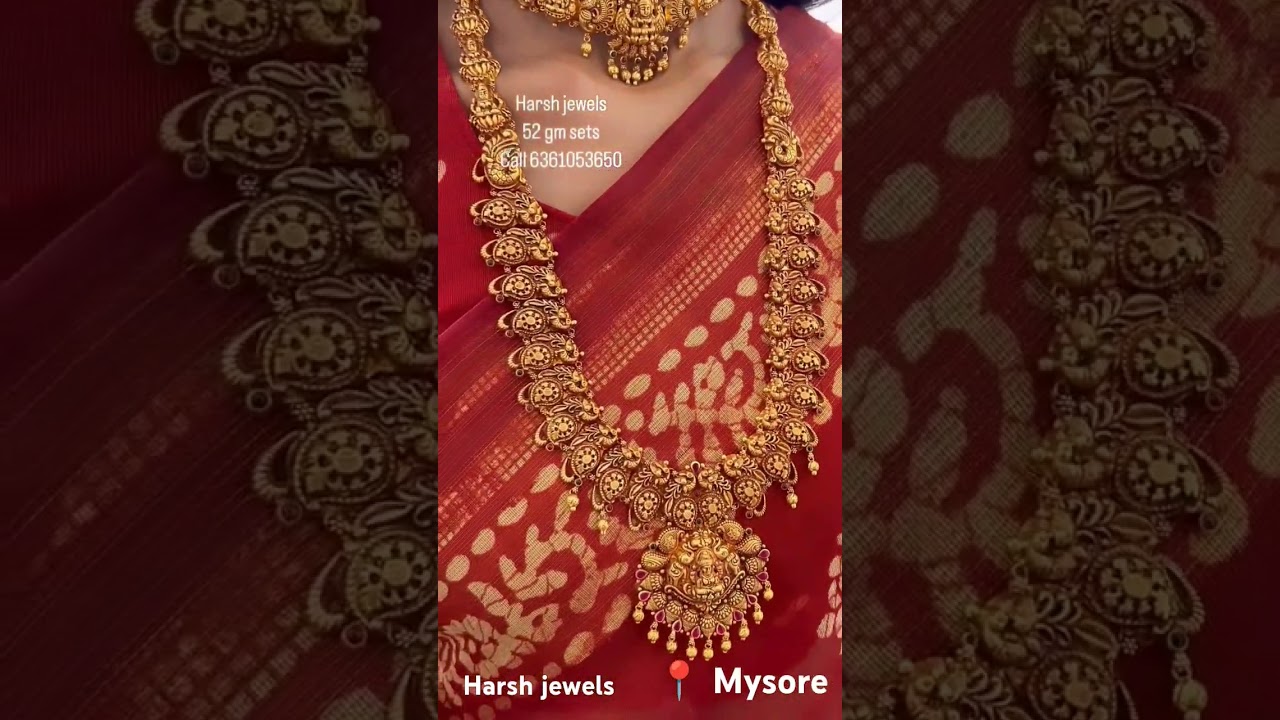 52 grams light weight 916 hallmark set ( necklace+haar ) // harsh jewels