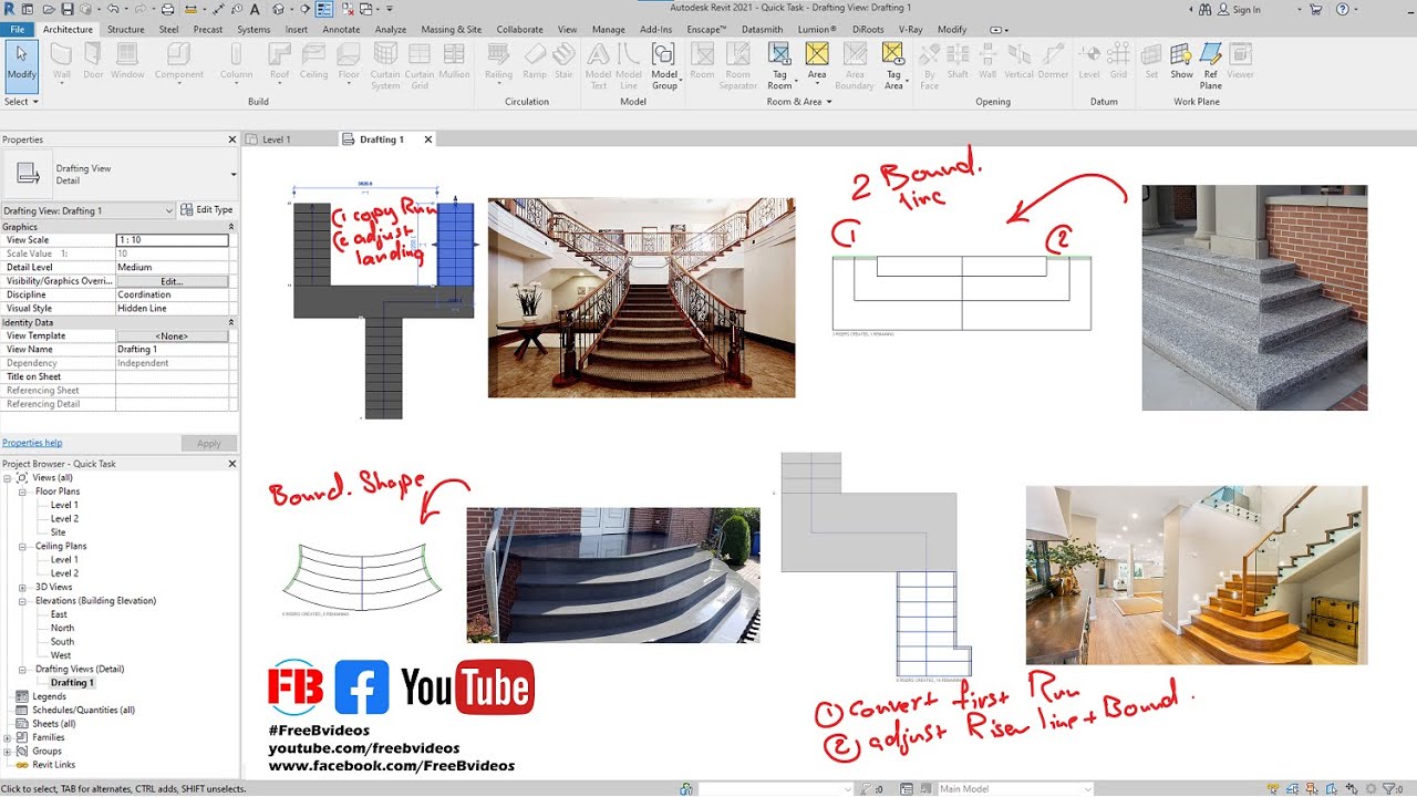 Task 2 (Stair Basic shapes) ✅ Revit architecture